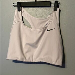 Nike white Sports Bra with Black Logo